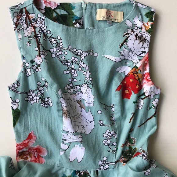 Grace Karin Dress Floral Butterflies XS Exta Small - Picture 4 of 15
